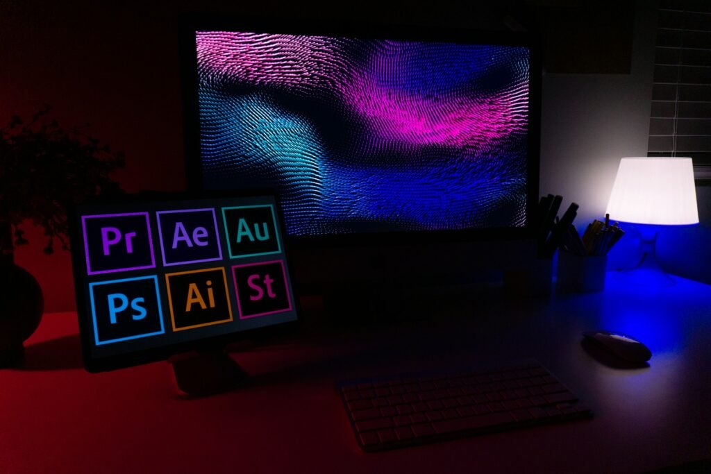 Design software on a laptop screen