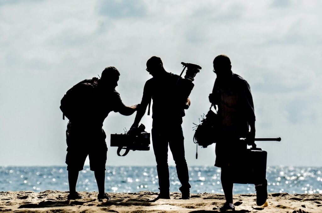 Filming a video production scene