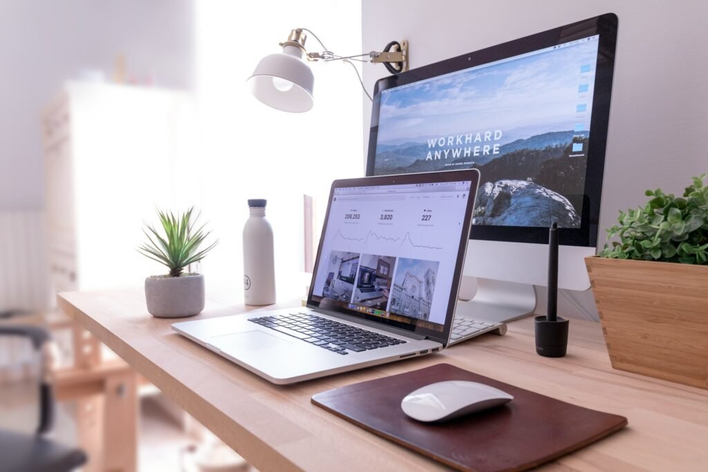 Web designer working on a laptop